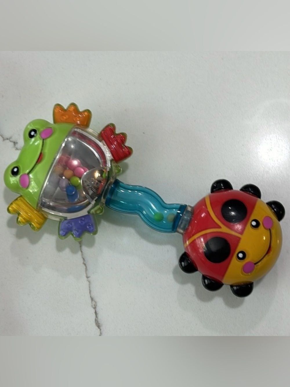 Fisher Price Infant Baby Rattle Ladybug Frog Green Red Black Blue